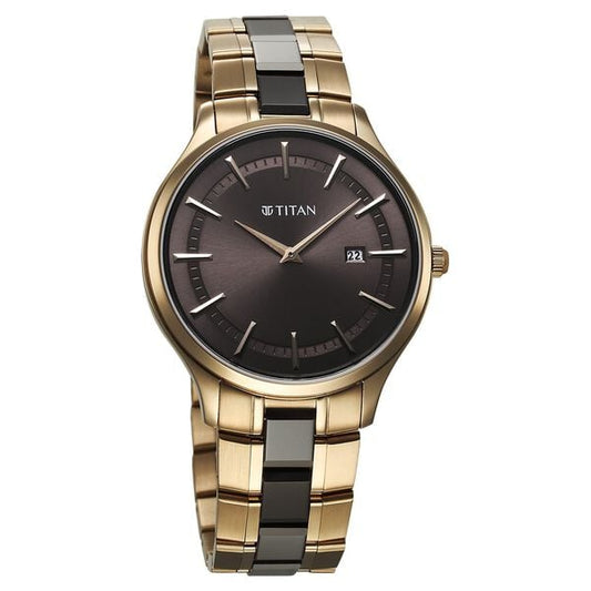 Titan, Men, Analog, Watch, Grey Dial, Stainless steel Strap, 90142KD02