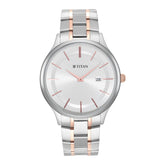 Titan, Men's, Analog Watch, Silver Dial, with Stainless Steel Band, TI-90142KM01