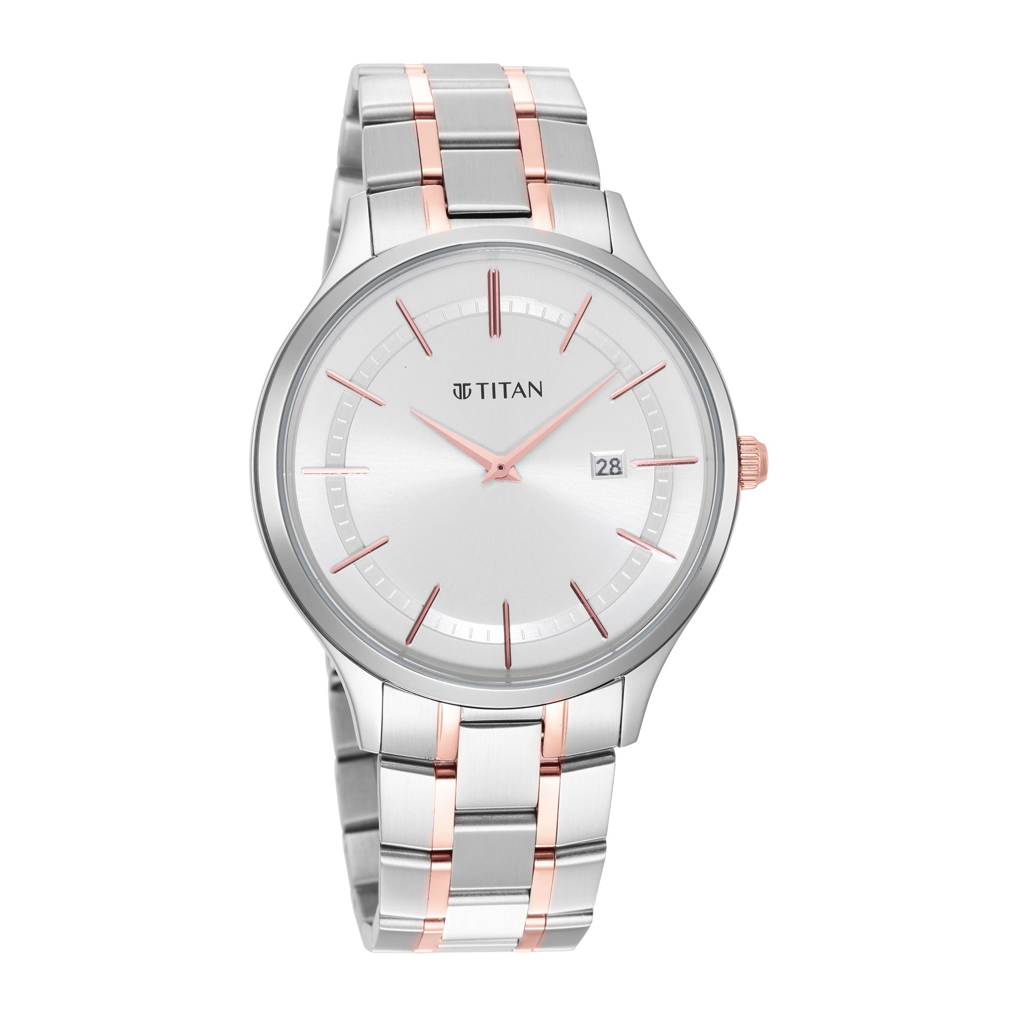 Titan, Men's, Analog Watch, Silver Dial, with Stainless Steel Band, TI-90142KM01