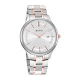 Titan, Men's, Analog Watch, Silver Dial, with Stainless Steel Band, TI-90142KM01