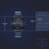 Titan Classique Slimline Men's Watch Analog Blue Dial Blue Leather Strap, 90142NL01