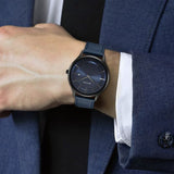 Titan Classique Slimline Men's Watch Analog Blue Dial Blue Leather Strap, 90142NL01