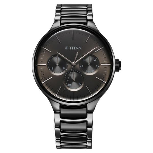 Titan, Men, Analog, Watch, Black Dial, Stainless steel Strap, 90148KD06