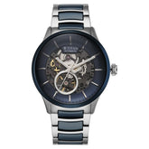 Titan Ceramic Fusion Automatic Men's Watch with Blue Dial and Silver Dual-Toned Stainless Steel,90174KD02_NEW