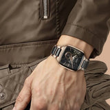 Titan Ceramic Fusion Men's Automatic Watch Black Dial with Two-Toned Stainless Steel Band, 90175KD03