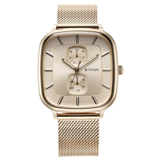 Titan, Men, Analog, Watch, Gold Dial, 90178WM01