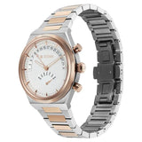 Titan Micromotors Analog Men's Watch with Retrograde Day and Date and Silver Dial Dual Tone with Pink Stainless Steel Strap, 90180KM01