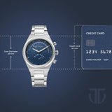 Titan Micromotors Analog Men's Watch with Retrograde Day and Date and Blue Dial with Stainless Steel Strap, 90180SM01