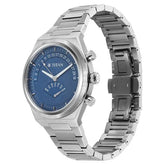 Titan Micromotors Analog Men's Watch with Retrograde Day and Date and Blue Dial with Stainless Steel Strap, 90180SM01