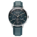 Titan Light Leathers Men's Multifunction Watch Blue Dial with Blue Leather Strap, 90200SL03