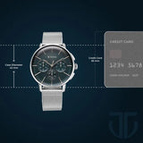 Titan Light leathers Multifunction Men's Watch Analog Anthracite Dial with Stainless Steel Mesh Band, 90200SM01