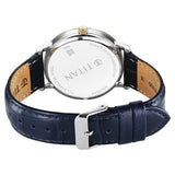 Titan Elegance Analog Men's Watch with Date by Hand and Blue Dial with Blue Leather Strap, 90202BL01