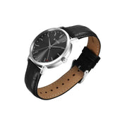 Titan Elegance Analog Men's Watch with Date by Hand and Dark Grey Dial with Black Leather Strap,90202SL02
