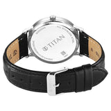 Titan Elegance Analog Men's Watch with Date by Hand and Dark Grey Dial with Black Leather Strap,90202SL02