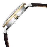 Titan Elegance Men's Watch Analog White Dial with Brown Leather Strap, 90203BL01