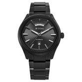 Titan Astral Concealed Analog Men's watch with Black Dial and Black Stainless Steel Strap, 90209NM01