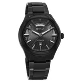 Titan Astral Concealed Automatic Men's Watch with Black Dial and Black Stainless Steel Strap, 90209NM01