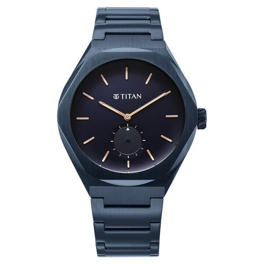 Titan, Men's, Analog Watch, Blue Dial, with Stainless Steel Band, TI-90210QM01