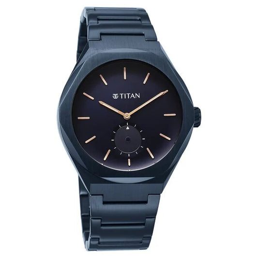 Titan, Men's, Analog Watch, Blue Dial, with Stainless Steel Band, TI-90210QM01