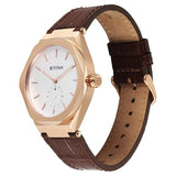 Titan Contour Analog Men's watch with Small Second and White Dial with Brown Leather Strap, 90210WL01