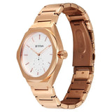 Titan Contour Analog Men's watch with Small Second and White Dial and Rose Gold Stainless Steel Strap, 90210WM01