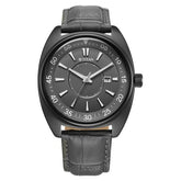 Titan Tonneau Analog Men's watch with Date and Grey Dial and Grey Leather Strap, 90211QL02