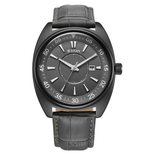 Titan, Men's, Analog Watch, with Leather Band, TI-90211QL02