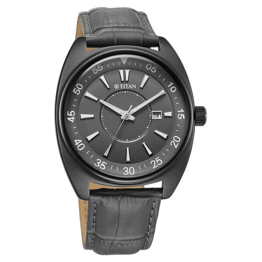 Titan, Men's, Analog Watch, with Leather Band, TI-90211QL02