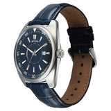 Titan Tonneau Analog Men's Watch with Date and Blue Dial and Blue Leather Strap, 90211SL01