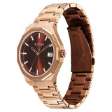 Titan Regalia Men's Analog Watch Brown Dial With Rose Gold Stainless Steel Band , 90212WM01