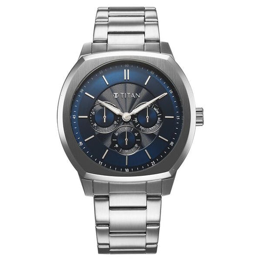 Titan, Men, Analog, Watch, Blue Dial, Stainless steel Strap, 90213SM01
