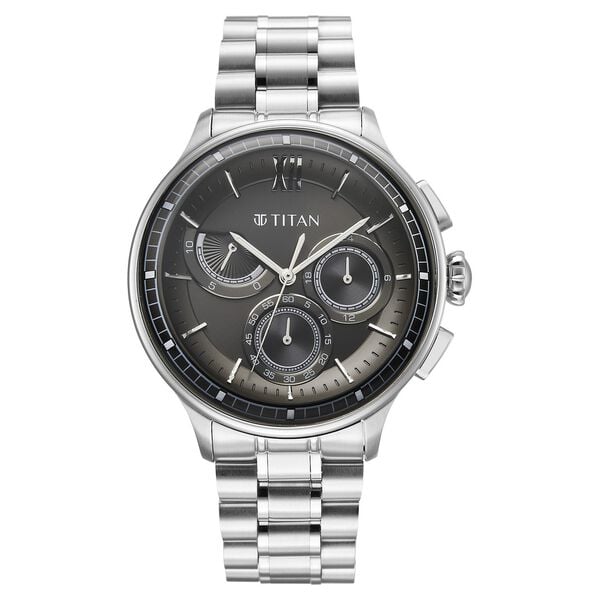 Titan, Men's, Analog Watch, Black Dial, with Stainless Steel Band, TI-90218SM01