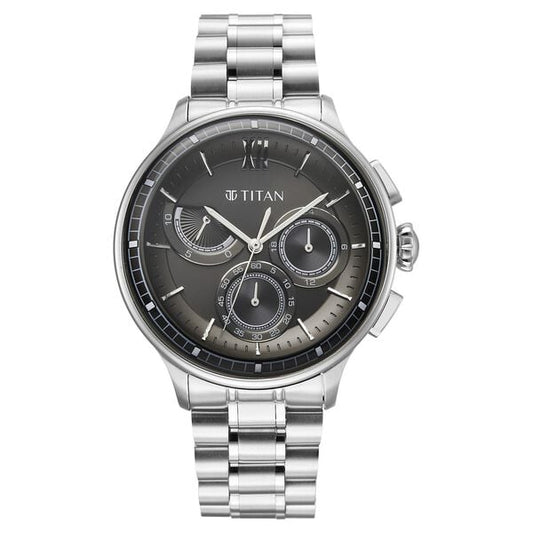 Titan, Men's, Analog Watch, Black Dial, with Stainless Steel Band, TI-90218SM01