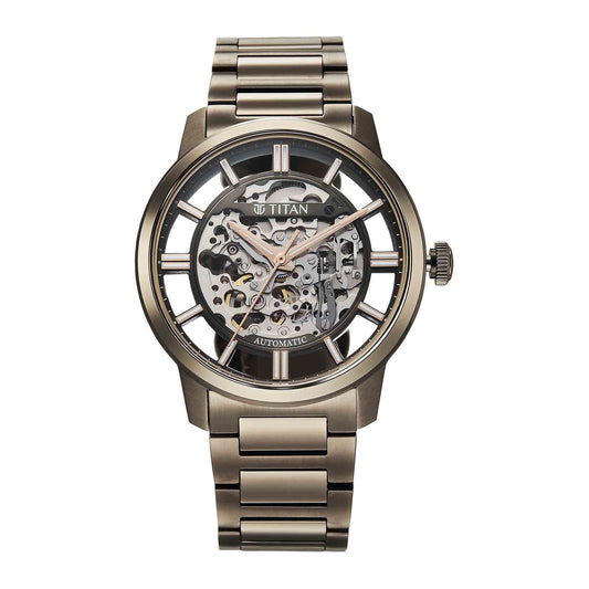 Titan, Men's, Analog Watch, Silver Dial, with Stainless Steel Band, TI-90220QM01