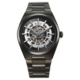 Titan Skeletal Men's Automatic Analog with Gun Dial with Grey Stainless Steel Strap Watch 90221QM02