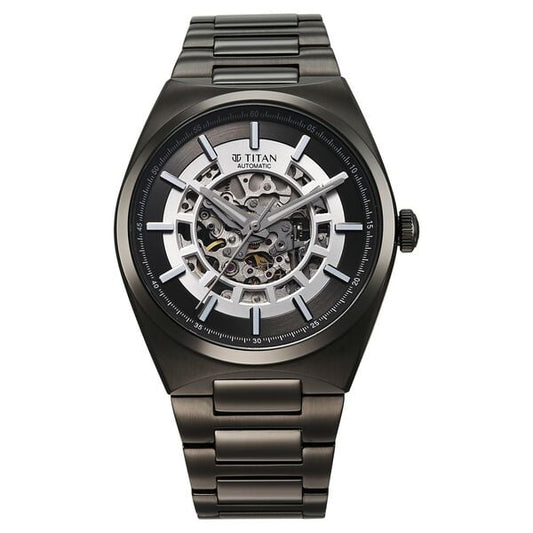 Titan, Men, Analog, Watch, Gun Dial, Stainless steel Strap, 90221QM02
