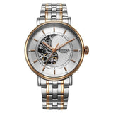 Titan Yin Yang Skeletal Men's Automatic Watch Silver Dial With Two Tone Stainless Steel Band, 90222KM01