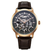 Titan Phoenix Skeletal Men's Automatic Analog with Gun Dial Brown Leather Strap Watch 90223WL01