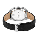 Titan Men Multifunction Sports Watch Blue Dial with Black Stainless Steel, TI-90234SL01