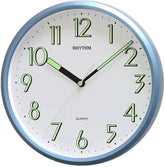 Rhythm Value Added Wall Clock | Super Luminous | Metallic Blue, CMG727NR04 Rhythm Wall Clock CMG727NR04