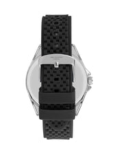 Lee Cooper Men's Date Analog Watch with Black Dial and Black Silicone Band, LC07361.351