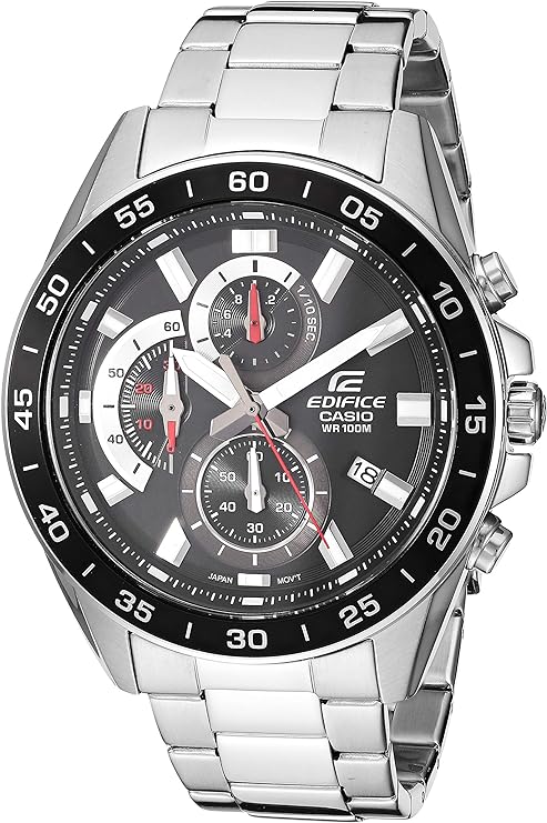 Edifice Analog Black Dial Silver Stainless Steel Band Men's Watch, EFV-550D-1AVUDF