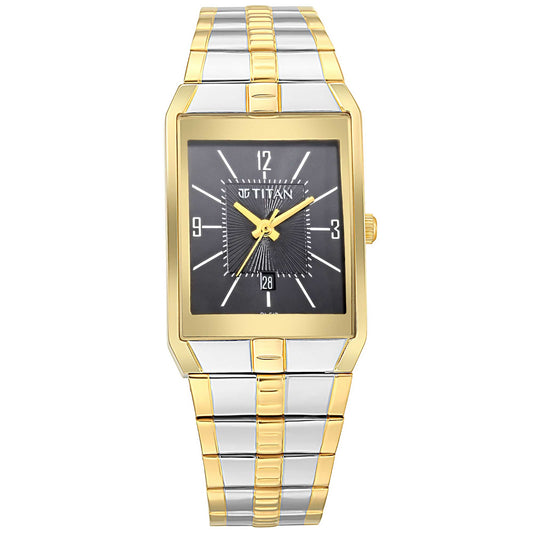 Titan, Men, Analog, Watch, Black Dial, Stainless steel Strap, 9151BM03
