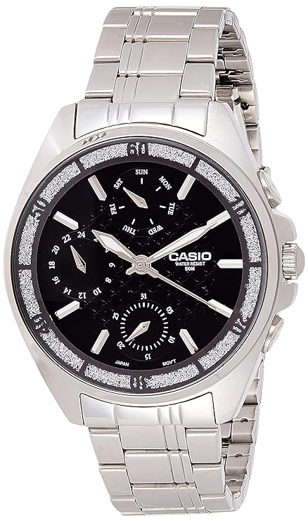 Casio, Women’s Watch Analog, Black Dial Silver Stainless Steel, LTP-2085L-5AVDF