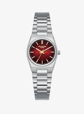 Lee Cooper Women's Analog Watch with Red To Black Dial and Stainless Steel Band, LC08362.380