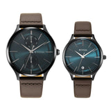 Titan Bandhan Couple's Watch Analog Green Dial with Brown Leather Strap, 9400QL01P
