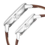 Titan Modern Bandhan Couple's Watch Analog Blue Dial with Brown Leather Strap, 94006SL01P