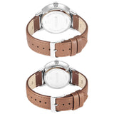 Titan Modern Bandhan Couple's Watch Analog Blue Dial with Brown Leather Strap, 94006SL01P