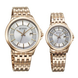 Titan Bandhan Couple Watch Analog with Silver Dial Rose Gold Stainless Steel Band, 94011WM01P