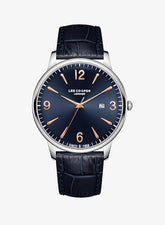Lee Cooper Men's Analog Watch with Dark Blue Dial and Dark Blue Leather Band, LC08379.399
